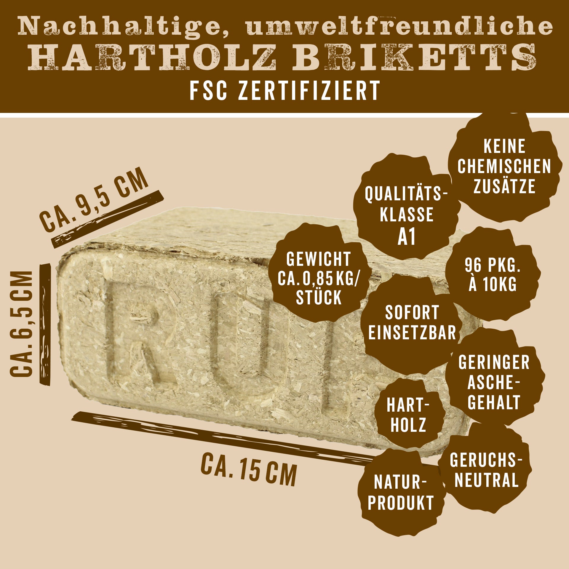 Briketts hotsell Hartholz RUF (960 kg)